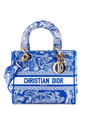 Christian Dior Pre-Owned Lady D-Lite Bag Embroidered Canvas Medium satchel - Blue