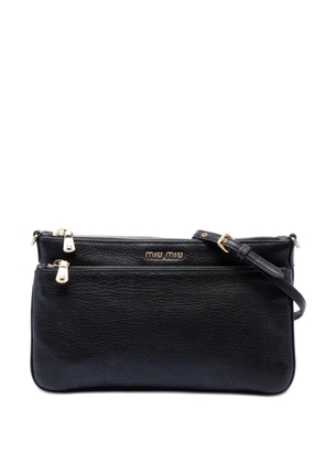 Miu Miu Pre-Owned 2010-2026 Goatskin Madras Double Zip crossbody bag - Black