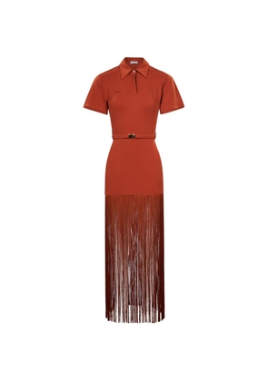 Rowen Rose fringed belted maxi dress - Brown