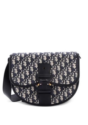 Christian Dior Pre-Owned Gallop Flap Messenger Bag Oblique Canvas Medium crossbody bag - Blue