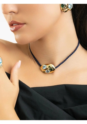 Carol Kauffmann Flintstones Rocks tourmaline and topaz earrings - Gold