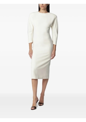 THE ANDAMANE Amanda rounded-shoulder midi dress - White