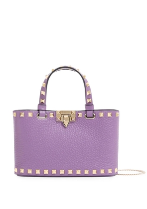 Valentino Garavani Rockstud leather tote bag - Purple