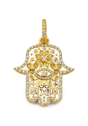 BUDDHA MAMA diamond and enamel Hamsa pendant - Gold