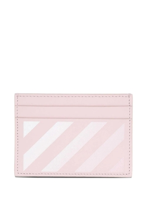 Off-White leather stripes cardholder - Pink