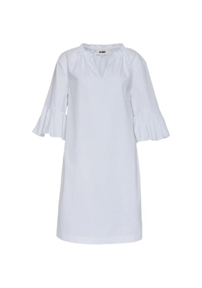 Club21 ruffled-sleeve V-neck mini dress - White