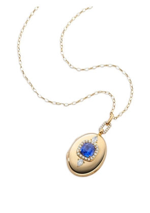 MONICA RICH KOSANN sapphire and diamond locket necklace - Gold