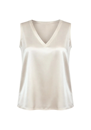 I BLUES satin-finish V-neck blouse - White