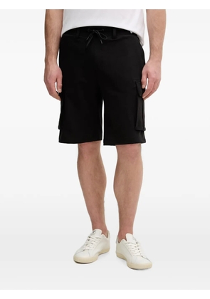 Aeronautica Militare logo-embroidered cargo shorts - Black