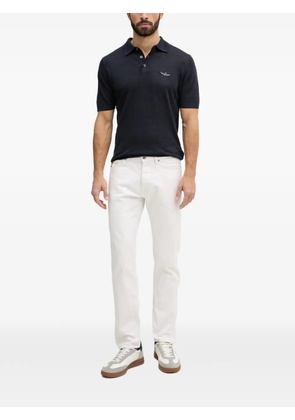 Aeronautica Militare button-up polo shirt - Blue