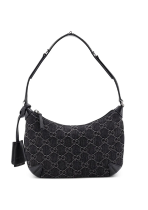 Gucci Pre-Owned Horsebit Slim GG Denim with Leather Small shoulder bag - Black