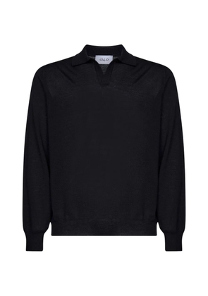 D4.0 virgin wool polo shirt - Black