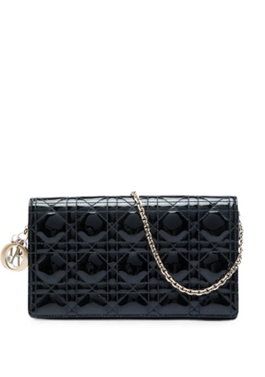 Christian Dior Pre-Owned 2019 Patent Cannage Lady Dior Chain Convertible Clutch crossbody bag - Black