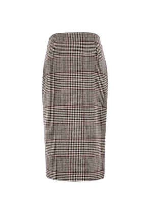 Federica Tosi check-pattern rear-slit midi skirt - Grey