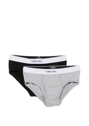 TOM FORD logo-waistband cotton briefs (set of two) - Black
