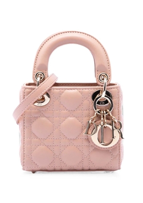 Christian Dior Pre-Owned 2021 Micro Lambskin Cannage Lady Dior satchel - Pink