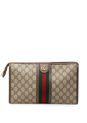 Gucci Pre-Owned 2016-2026 GG Supreme Web Ophidia clutch bag - Brown