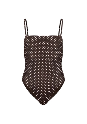 Matteau polka-dot square-neck swimsuit - Brown