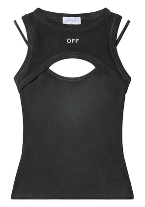 Off-White cut-out ribbed tank top - Grey