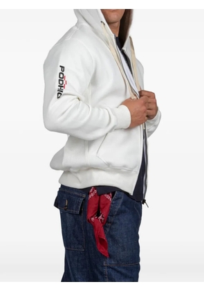 PODHIO zip-up drawstring hoodie - White