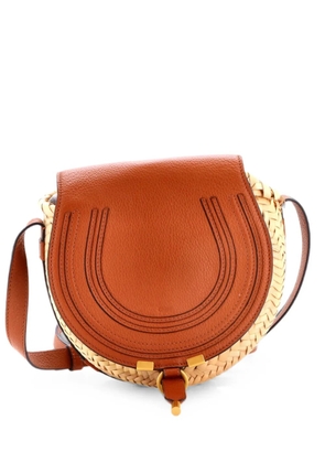 Chloé Pre-Owned Marcie Basket Raffia and Leather Small crossbody bag - Brown