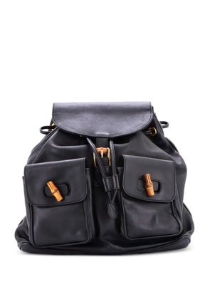 Gucci Pre-Owned Vintage Bamboo Leather Medium backpack - Black