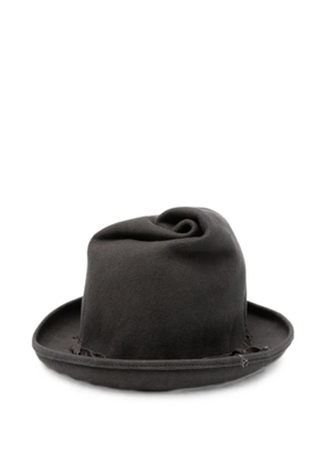 Yohji Yamamoto ruffled-trim fedora hat - Grey