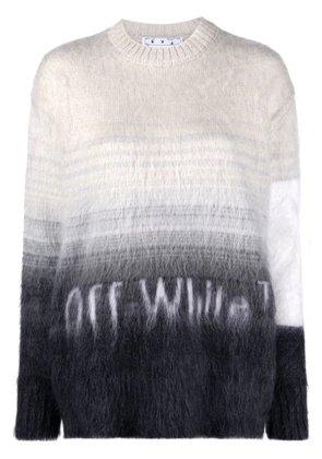 Off-White intarsia-logo crew-neck jumper - Grey