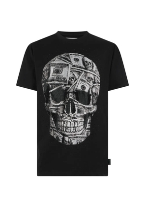 Philipp Plein jersey round-neck T-Shirt Skull Dollar Stones - Black