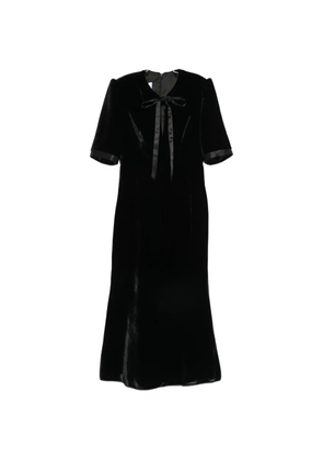DE SANTIS bow-detail velvet midi dress - Black