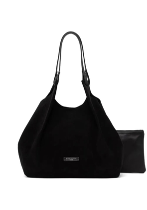 GIANNI CHIARINI large Dua suede-finish logo-patch tote bag - Black