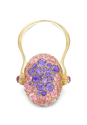 NANIS large Reverse Double Face multi-stone ring - Gold