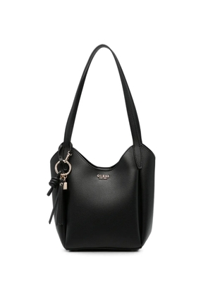 GUESS USA Melody logo-plaque pebbled-leather shoulder bag - Black