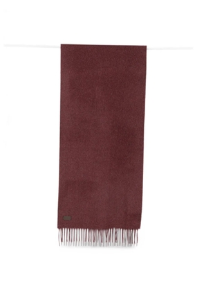 Canali fringed logo-patch scarf - Red