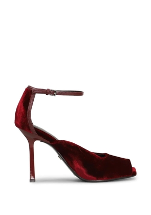 Lola Cruz velvet open-toe sandals - Red