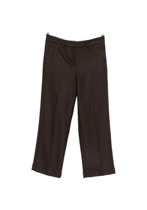 MAISON123 Melina pinstripe-pattern cropped trousers - Brown