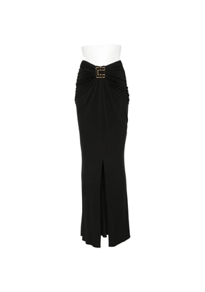 Elisabetta Franchi ruched logo-plaque skirt - Black