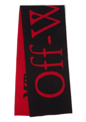Off-White 2024 Lunar New Year Bookish intarsia-knit logo wool scarf - Black