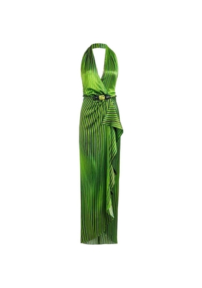Silvia Tcherassi striped ruffled midi dress - Green