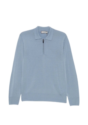 Canali quarter-zip polo shirt - Blue