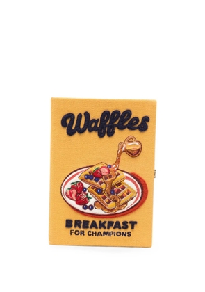 Olympia Le-Tan Waffles Breakfast For Champions embroidered clutch bag - Yellow