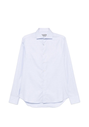Canali micro-check long-sleeve shirt - Blue