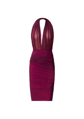 Amazuìn Tamie halterneck draped midi dress - Purple