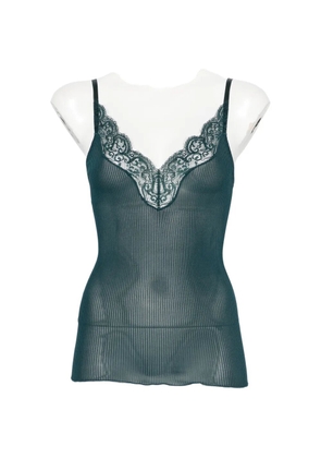 Saint Laurent lace-trim ribbed camisole top - Neutrals