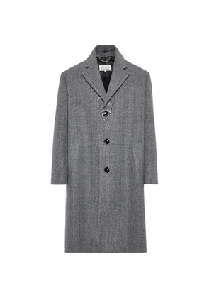 Maison Margiela check frayed coat - Grey
