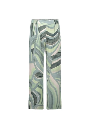 Betty Barclay abstract-print wide-leg trousers - Green