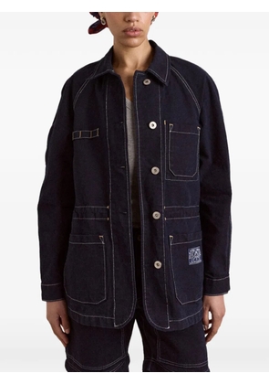 DAMSON MADDER Julia contrast-stitch denim jacket - Blue