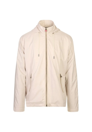 Kiton hooded zip-up jacket - Neutrals