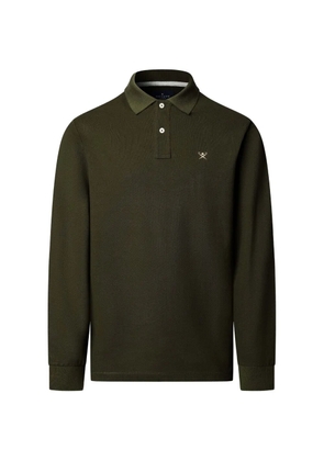 Hackett London logo-embroidered long-sleeve polo shirt - Green