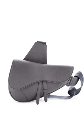 Christian Dior Pre-Owned Saddle Leather crossbody bag - Grey